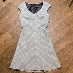 White House Black Market Gray Plaid Mini Dress